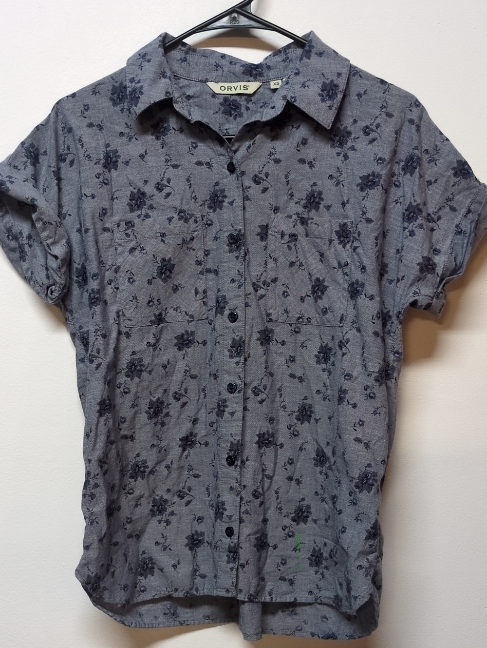 Orvis Vintage Floral Liberty Collar Short Sleeve Button Up Shirt, Size XS